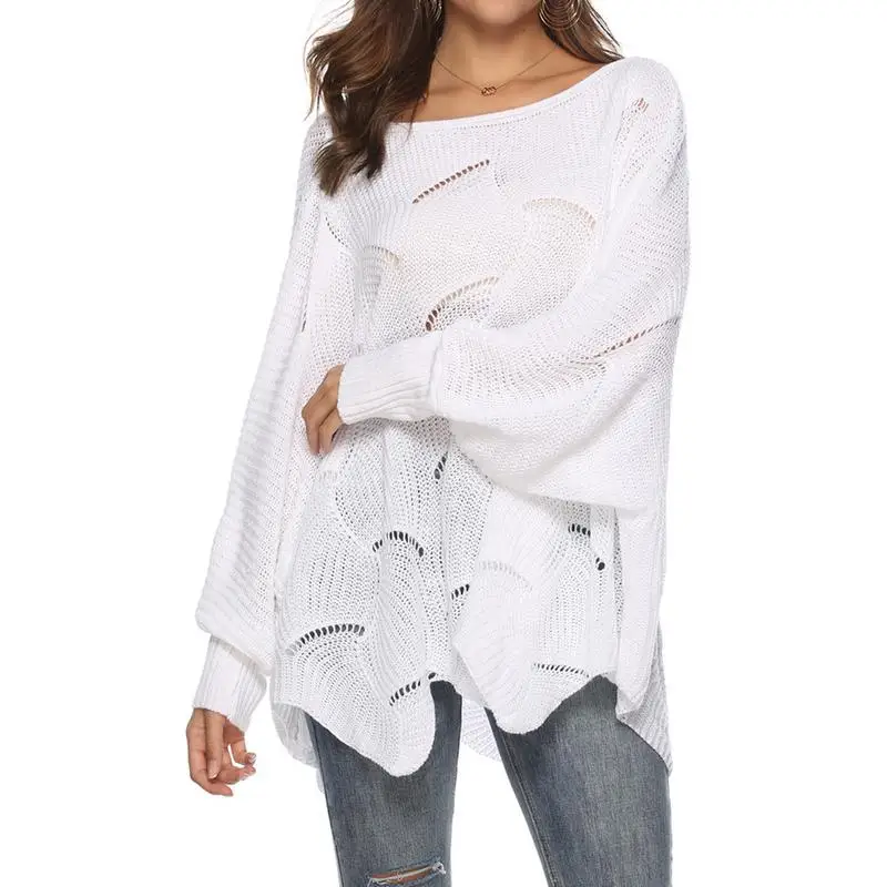 2019 Women Knitted Sweater Cloak Loose Shawl Pullover Autumn Winter Sweater Hook Flowers Plus Size Women Streetwear Poncho 2019 Women Knitted Sweater Cloak Loose Shawl Pullover Autumn Winter Sweater Hook Flowers Plus Size Women Streetwear Poncho