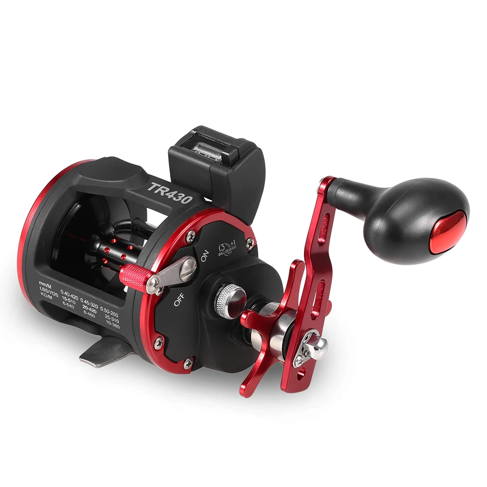 

3+1BB Trolling Fishing Reel with Line Counter Right Hand Bait Casting Boat Fishing Drum Reel Fishing Accessories