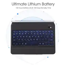 Водонепроницаемый красочные Подсветка 15 градусов угол наклона дизайн умные флип-кейсы, Bluetooth3.0 беспроводная клавиатура-чехол для iPad 9,7 2018