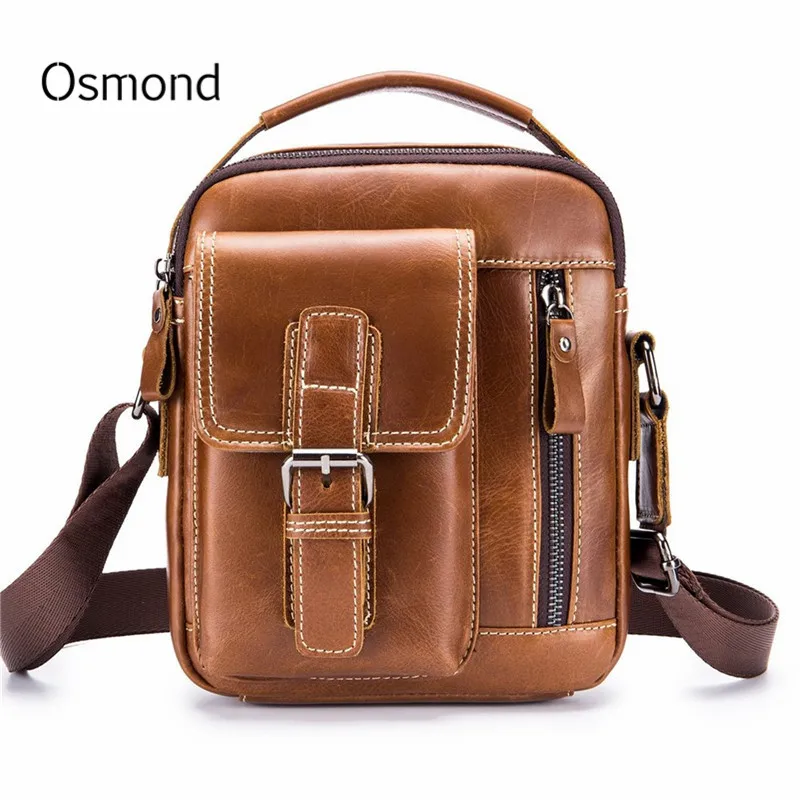 

Retro Genuine Leather Handbags Men Shoulder Bags Business Casual Bag Crossbody Messenger Bag For Men Purses