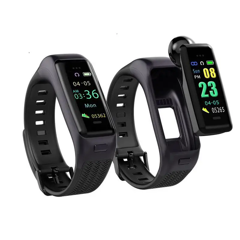 

Fitness Smart Bracelet Sports Bluetooth Headset Earphone With Mic IPX7 Waterproof Heart Rate Monitor Fast Delivery