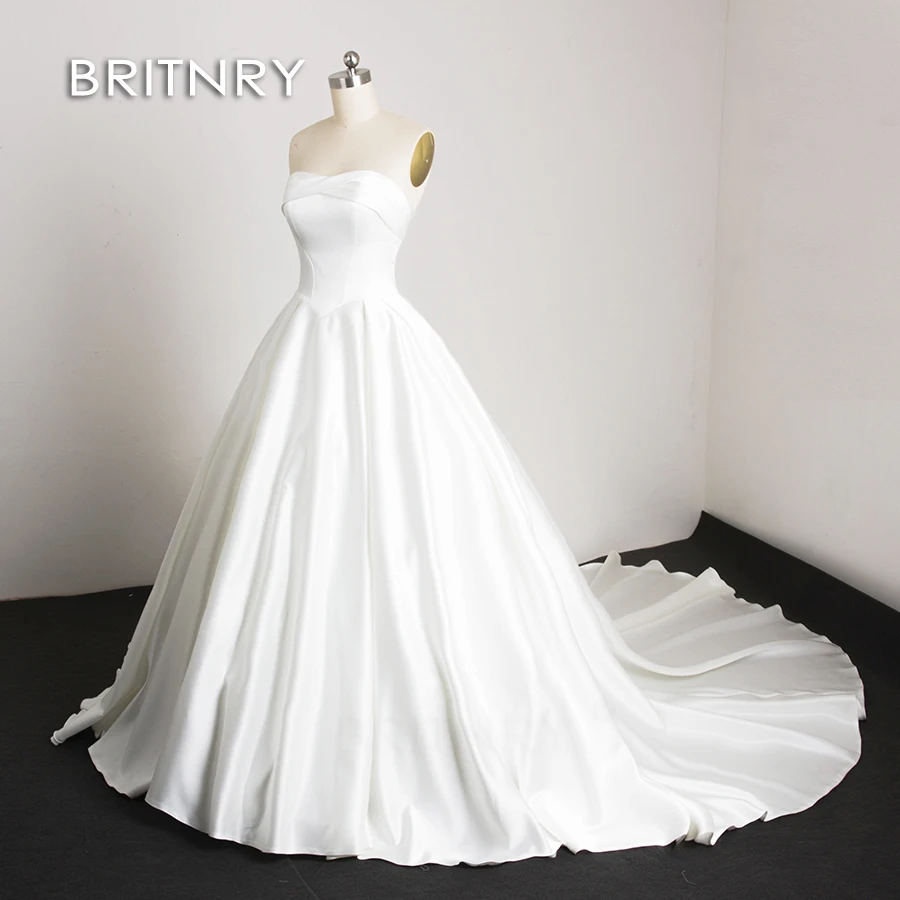 Свадебное платье BRITNRY Vestido De Noiva высокого качества простое свадебное 2020