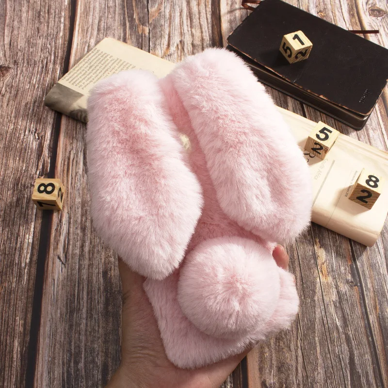 

3D Rabbit Case For Samsung Galaxy A30 Case 6.4" Funda Cute Rabbit Ears Soft TPU Back Cover For Samsung A30 Case Fur Plush Bunny