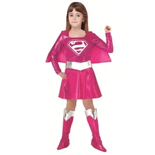 Горячая Huihonshe новая детская Карнавальная одежда детская розовая одежда супергероев для девочек Хэллоуин Супермен Косплей вечерние костюм супергероя
