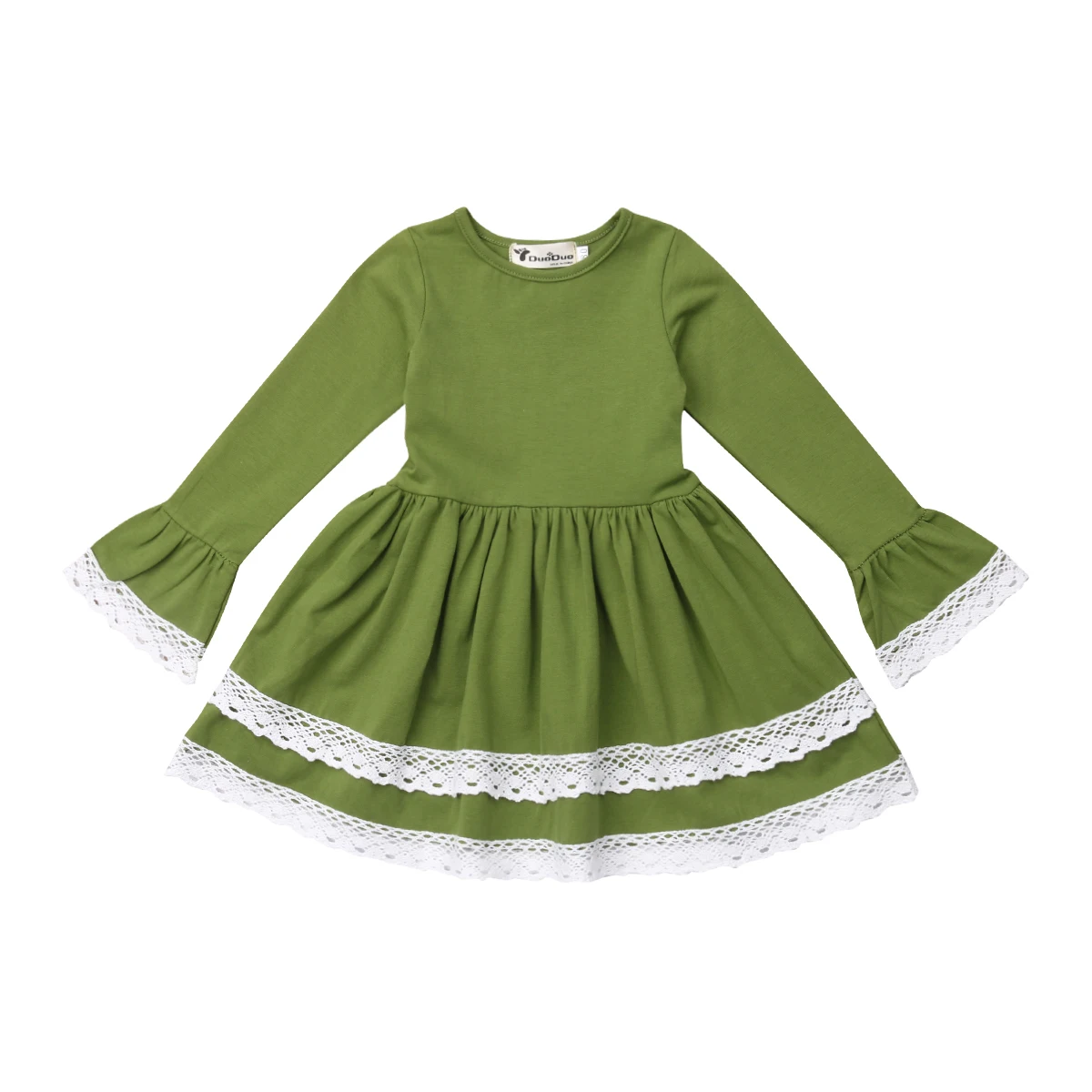 

Kids Toddler Baby Girl Dress Cotton Long Sleeve Princess Casual Party Tutu Dress