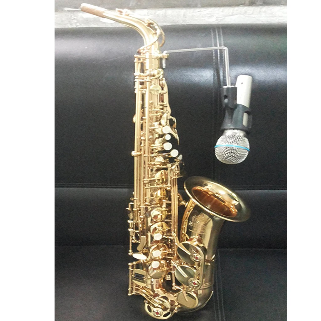 

4 x 4mm Tooyful Durable Iron Saxophone Microphone Clip Holder Stand Sax Stage Alto/Tenor Saxophone Replacement Accessory Black