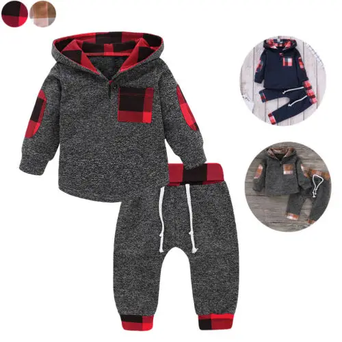 

2Pcs Infant Newborn Baby Girl Boy Outfits Hooded Sweat shirt+Long Pants Set Winter Autumn Children Clothes Tracksuit