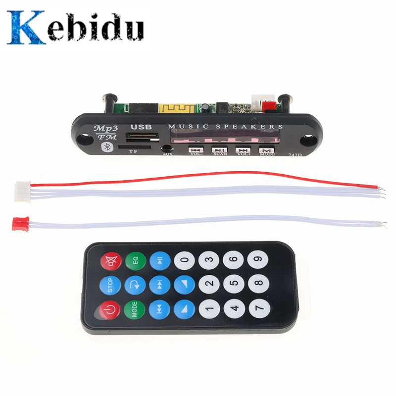 MP3 декодер Kebidu 12 В Bluetooth беспроводной WMA плата аудио модуль USB TF радио для