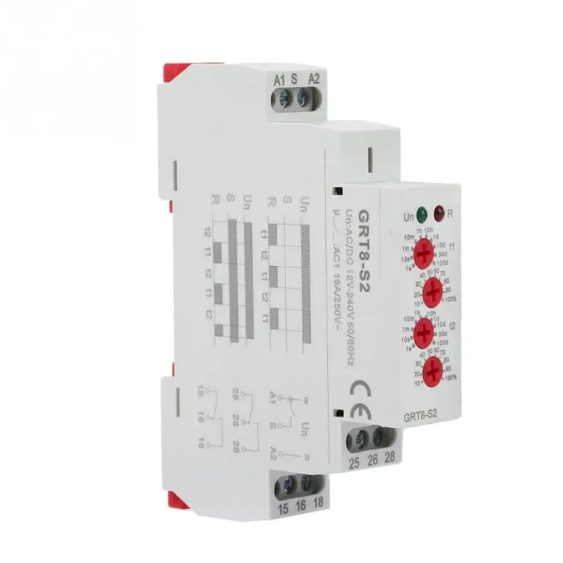

GRT8-S2 Cycle Timer Relay Mini Asymmetric Cycle Timer ON/OFF Repeat Cycle Time Relay AC/DC 12-240V discount