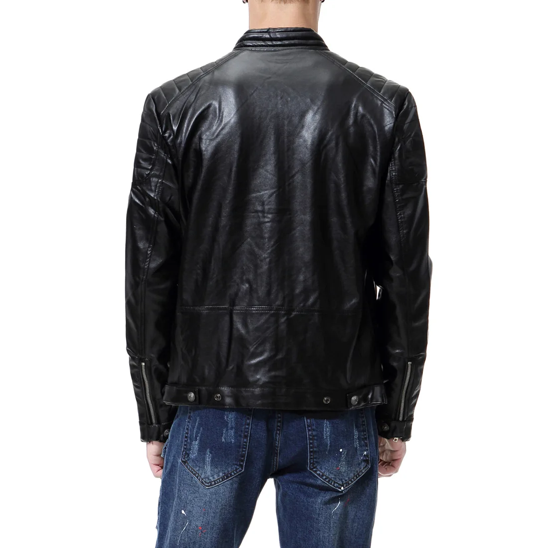 2019 Autumn New European And American Fashion Men's Motorcycle Leather Slim Leather Jacket Men's Jacket Jacket D018