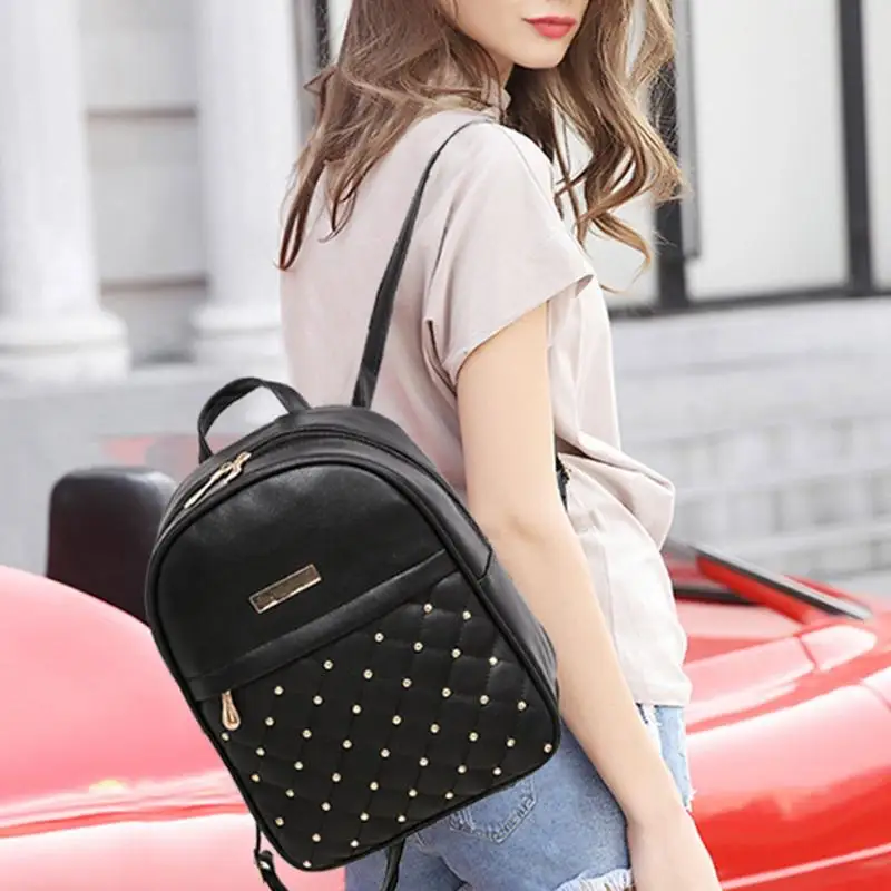 

Fashion Mini Women Backpack Causal bead female shoulder mochila Girls Schoolbags Lattice PU Leather Backpacks Mochila Feminina