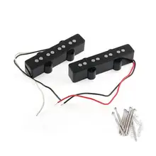 2 pçs/set 4 cordas ponte pescoço pickups conjunto para jazz jb baixo preto estilo aberto preto profissional guitarra peças & acessórios(China)