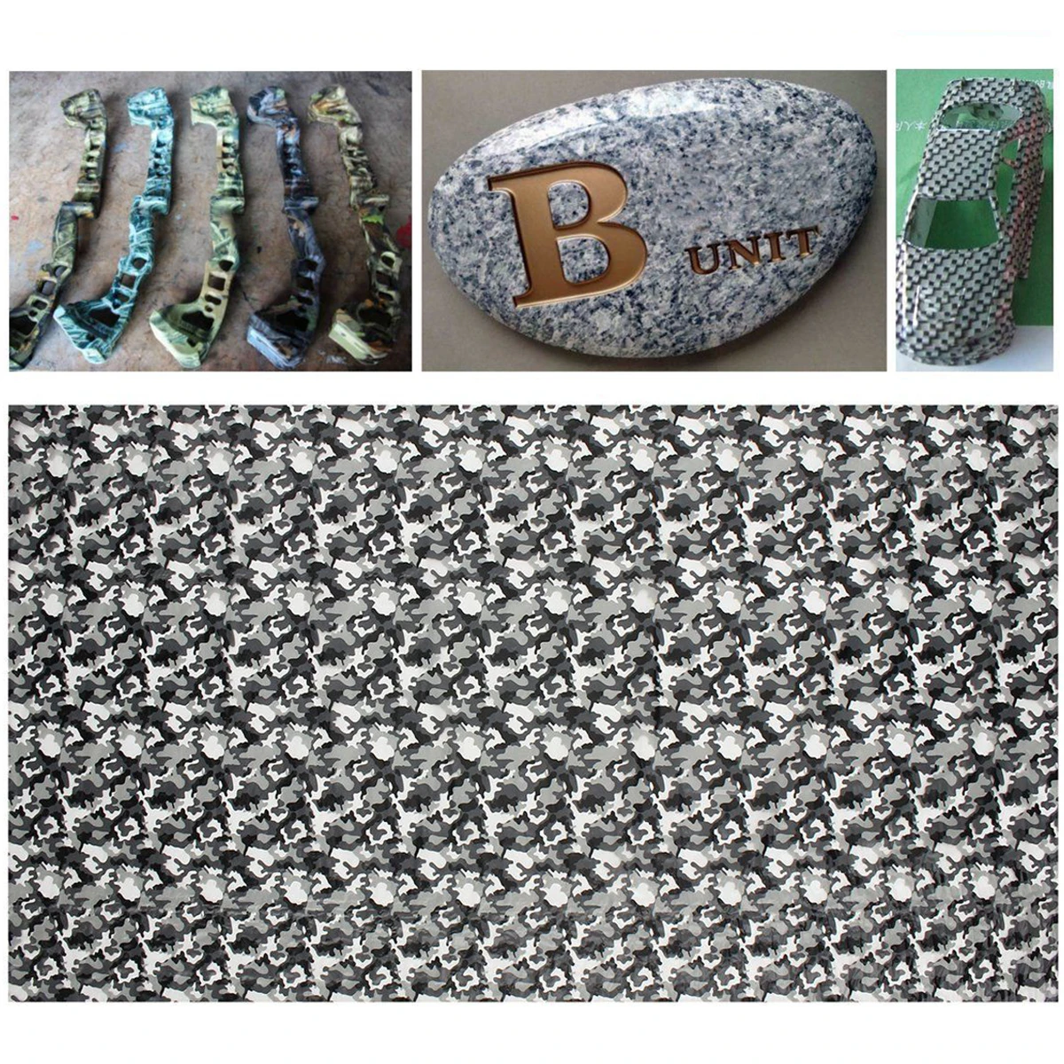 

1PC 0.5*1m Army Camo Grey Hydrographic Water Transfer Film Hydro Dipping Print