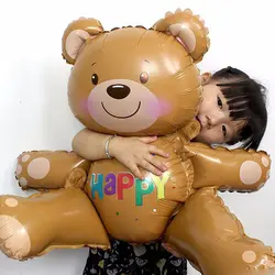 1 большой 3D Медведь животных фольги Воздушные шары игрушки шляпа счастливый 2 года День рождения Рождество мультфильм игрушки для детей