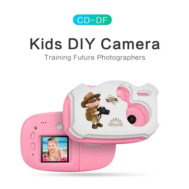 

Amkov 1.44 Inch Mini Children's Digital Camera Recorder With Stickers Children's Toy Gift Multiple Language Support TF/SD Card