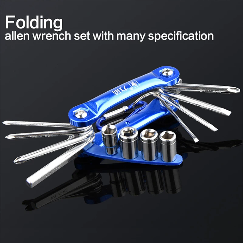 8in1 Folded Hexagon Hex Key Wrench Set Inch Allen Wrench Hexagonal Screwdriver Metric Plum inside the hexagonal Hand Tools