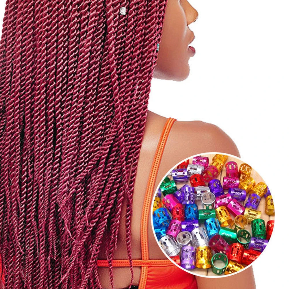 100Pcs Hair Decor Extension Braids Cuff Hole Dreadlocks Dread Beads Rings Clips Pins Adjustable Tube Set Hair Connectors 100Pcs Hair Decor Extension Braids Cuff Hole Dreadlocks Dread Beads Rings Clips Pins Adjustable Tube Set Hair Connectors