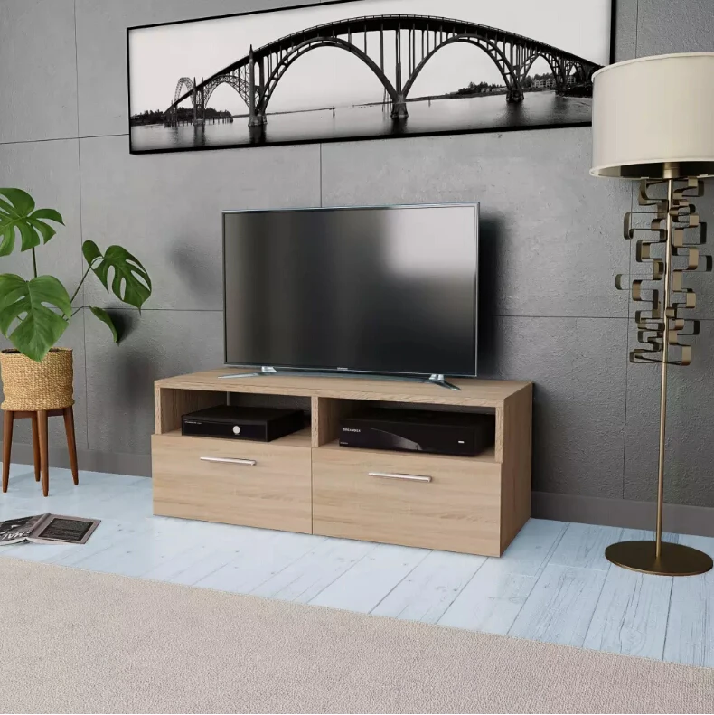 

vidaXL Clearance Home TV Cabinet Stand Living Room Entertainment Center with Drawer Storage Bin