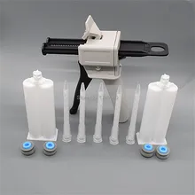 Катающийся картриджный клей пистолет 50 мл 1:1 AB клеевой пистолет клеевой с 2 комплектами 50 мл Пустой двойной барабанный картридж и 5 шт. AB Смешанная трубка