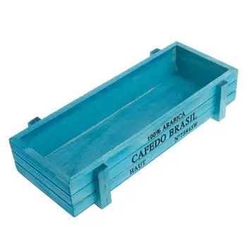 

Plant pot vintage wood garden flower succulent 1pc Blue