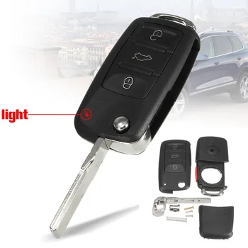 

3+1Button Car Remote Key Shell Case Uncut Blade For VW Touareg for Polo GOLF MK6 2004 2005 2006 2007 2008 2009 2010 2011 No Logo