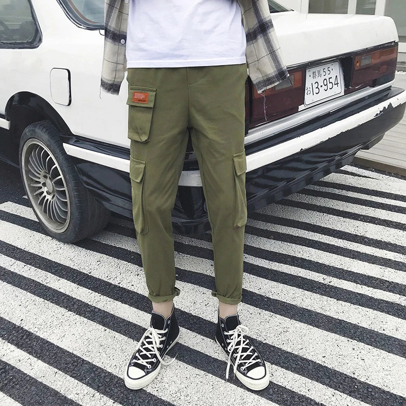 sweatpants 2019 summer new men's Korean version nine points camo feet harem pants hip hop Free shipping Hot Standard Army Green