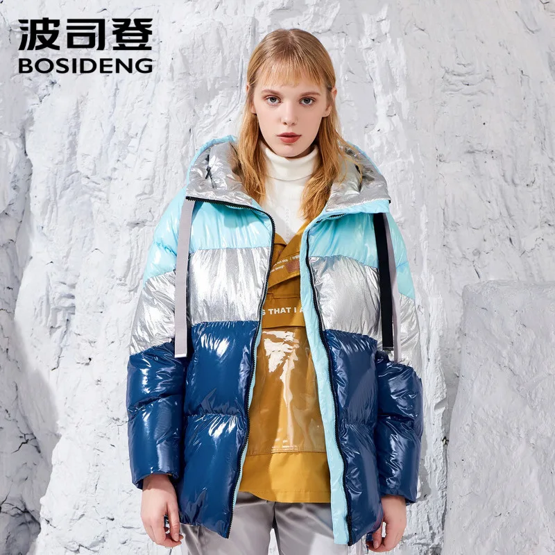 

BOSIDENG designer collection winter women down coat hooded down jacket thicken outwear Gradient waterproof plus size B80142172S