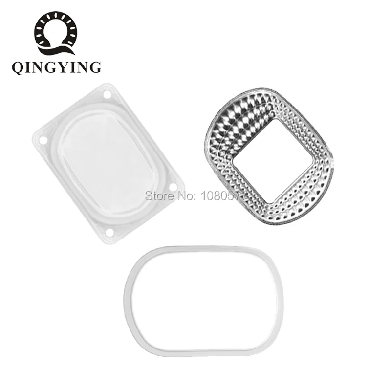 1 conjunto de lentes cob led com refletor e anel de silicone à prova d'água, 120 graus 78mm * 60mm para 20w 30w 50w chip cob, holofote led diy
