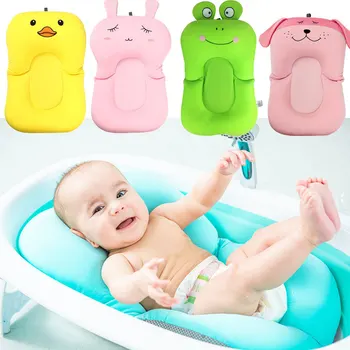 

Portable Baby Showers Air Cushion Bed Cartoon Baby Bath Pad NonSlip Bathtub Mat NewBorn Infant Safety Security Bath Seat Support