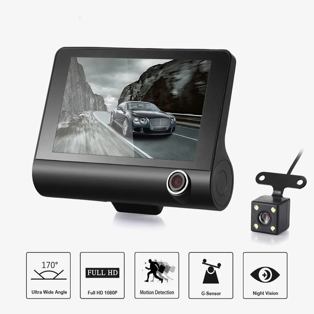 4 дюймовая Автомобильная DVR камера Full HD 1080P видеорегистратор 170 градусов широкий
