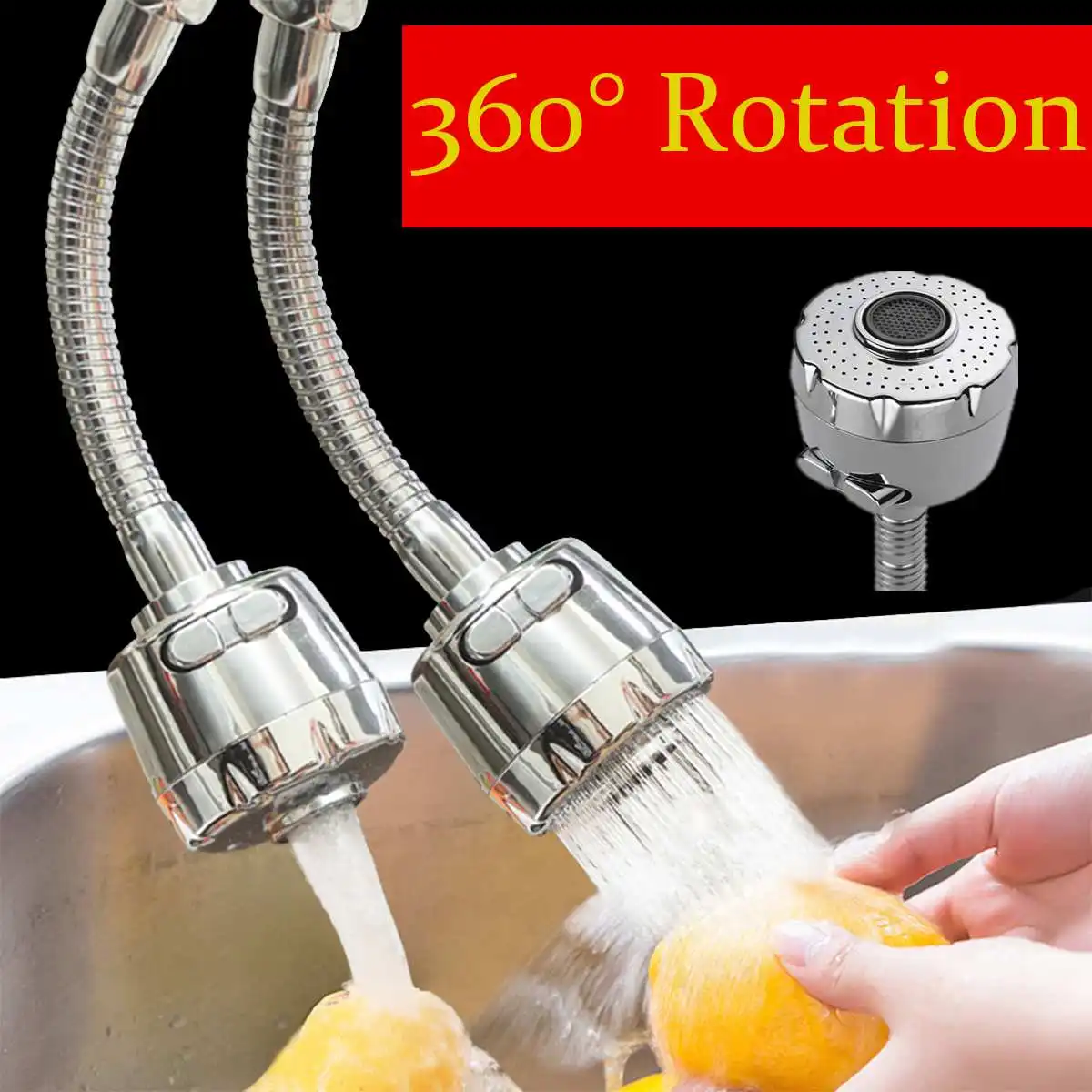 

360 Degree Rotate Device External Nozzle Filter Kitchen Faucet Sink Mixer Water Saving Tap Sprinkler Connector Kitchen Tool
