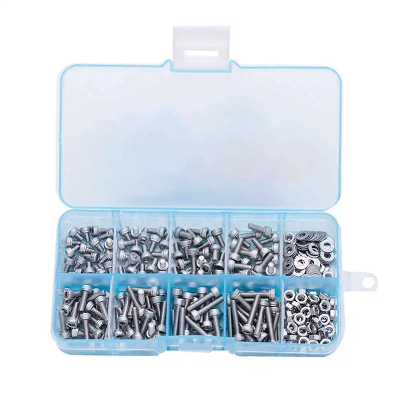 

320Pcs/Set Din912 M3 304 Stainless Steel Hexagon Socket Head Cap Screws Bicycle Hex Bolts Assortment Kit Hw003