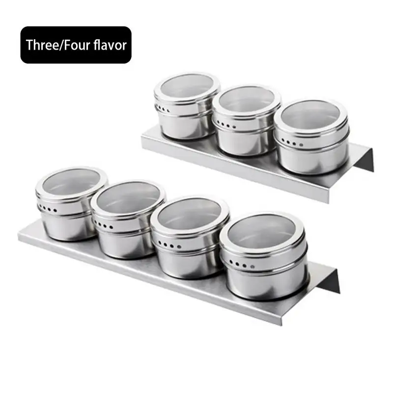 

Jar Seasoning Storage Box Spice Storage Bottle Jars Salt Pepper Cumin Chili Powder Organizer Box Stainless Steel With Magnets