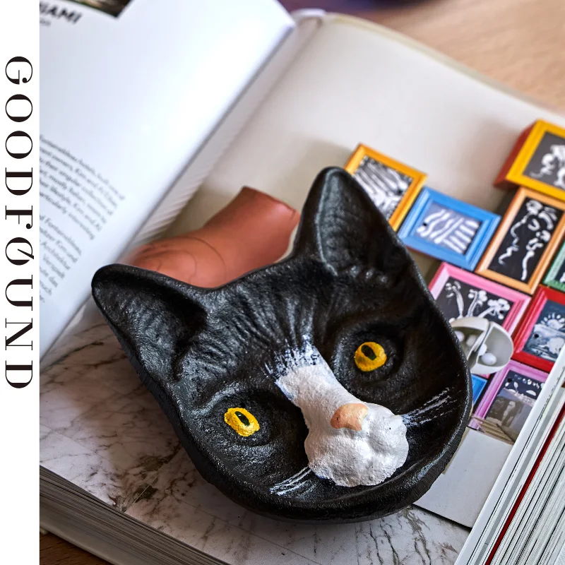 Коробка для декоративного хранения или пепельницы с кошачьим лицом | Дом и сад