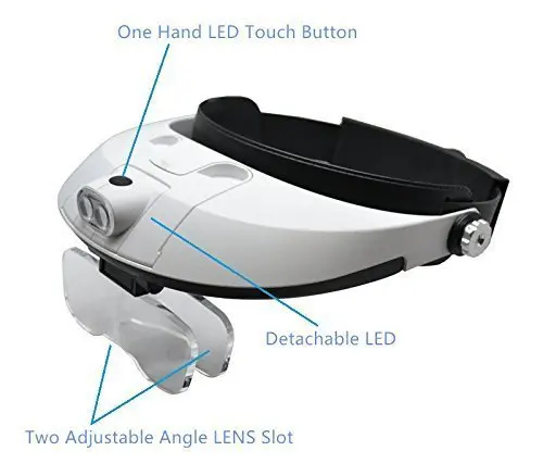 Лупа на голову с увеличением от 1x до 3.5x с 5 объективами увеличительное стекло для чтения ювелирных изделий Лупа для ремонта электронных часов