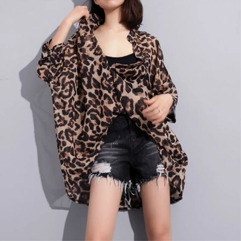 Женские шифоновые рубашки Max LuLu модные корейские готические леопардовые