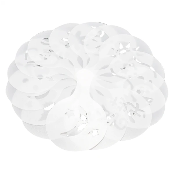 

Hot sale-16 Patterns Coffee Milk Cake Cupcake Stencil Template Mold Barista Cappuccino Template Strew Pad Duster Spray Tools,