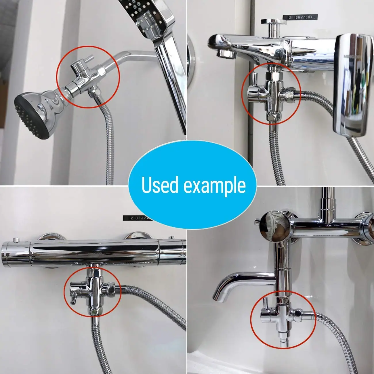 Solid diverter Three Head Function diverter valve 3 Way Tee Connector 1/2 inch IPS shower system spare part copper chrome