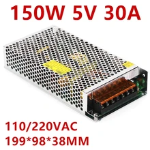 1 шт 150 W 30A 5В импульсный источник Питание 5 V 30A драйвер для Светодиодные ленты AC-DC 100-240 V Вход для DC5V S-150-5