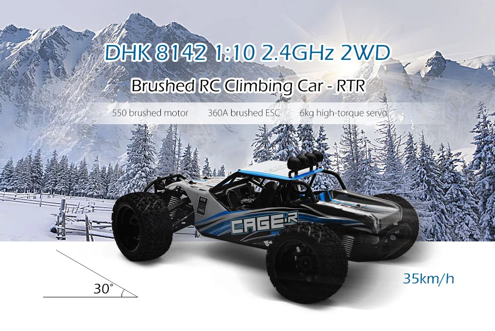 

Clearance! DHK HOBBY 8142 1:10 2.4GHz 2WD Brushed RC Climbing Car RTR 35km/h / 30-degree Slope Climbing / Waterproof ESC