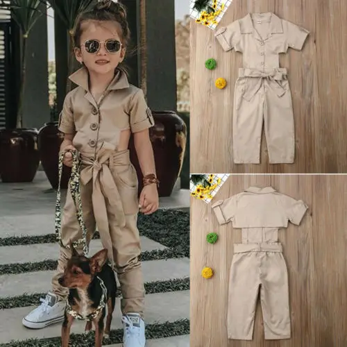 

Kid Baby Girl Bowknot Backless Overall Jumpsuit Trousers Playsuit Summer Rompers Clothes