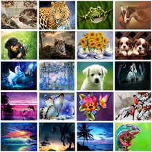 Huacan Алмазная Вышивка Цветы Узор Алмазная картина картины Стразы Алмазная мозаика вышивка крестиком