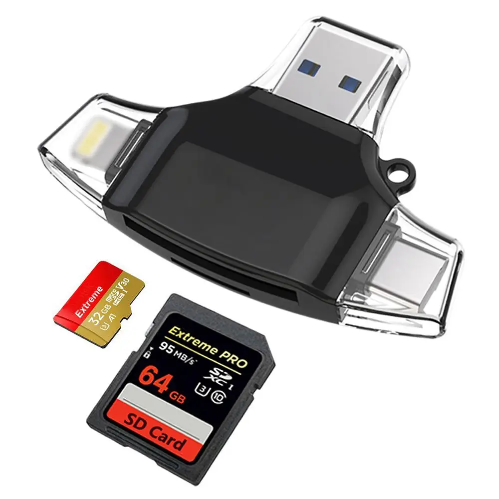 IG-type C Micro-USB 8PIN TF/SD кард-ридер 5в1 OTG флэш-карта памяти для iPhone iPad samsung MacBook адаптер SD |