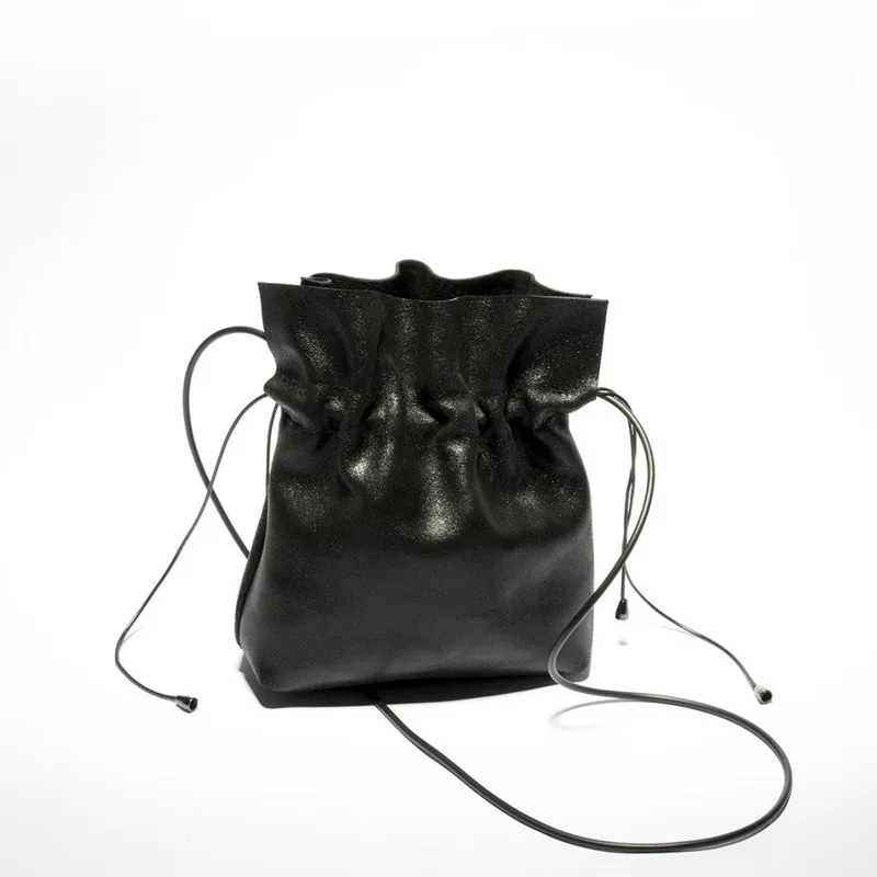 

[BXX] 2018 New Pattern Personality Synthetic Leather Handbag Concise Single Shoulder Messenger Bucket Package DA318