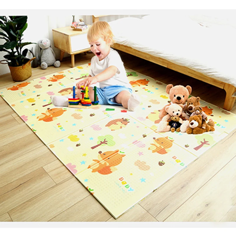 Портативный детский коврик для лазания, детский игровой коврик 1 см, толстый Поролоновый развивающий коврик XPE, экологичный Детский ковер, игровой коврик, одеяло