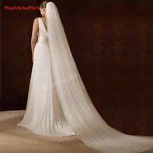 Элегантные свадебные аксессуары 3 метра 2 слоя свадебная вуаль белая слоновая кость простая Фата для невесты с расческой Свадебные вуали горячая распродажа