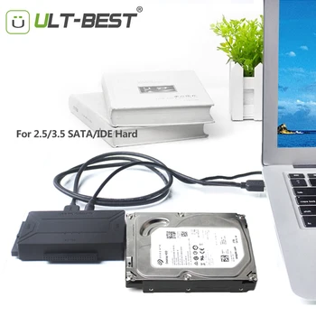 

ULT-Best SATA USB 3.0 IDE Adapter Cable Hard Disk Driver SATA to USB Converter for 2.5/3.5/5.25 Optical Drive HDD SSD With Power