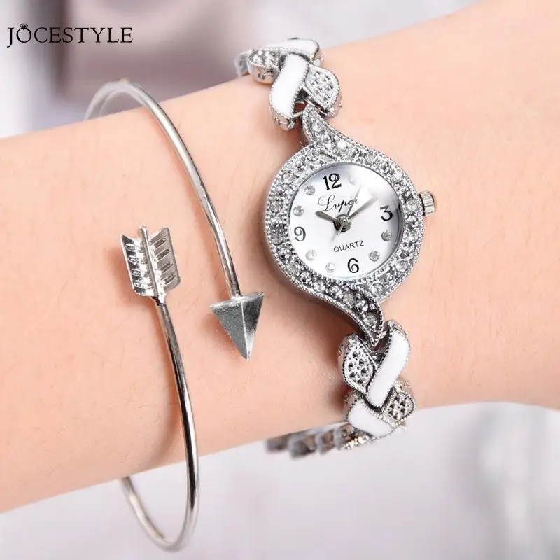 

Lvpai New Brand Bracelet Watches Women Luxury Crystal Dress Wristwatches Clock Luxury Alloy Diamond Bracelet Watches Gift