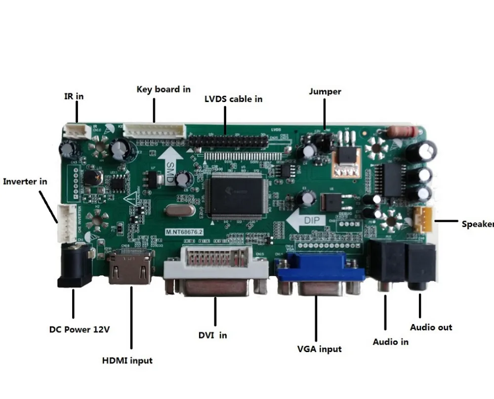 Комплект для M190PW01 V0 1" 30pin LVDS 4 лампы M. NT68676 DIYS creen panel VGA DVI 1440X900 HDMI драйвер плата контроллера