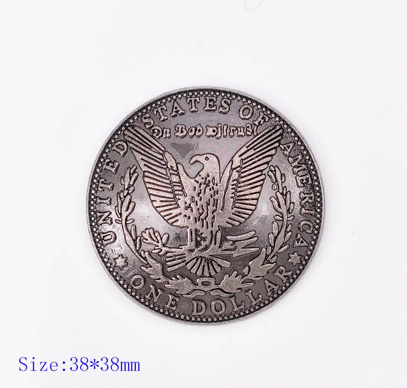 

10pc 1-1/2 "(38X38MM) Antique Silver Morgan Head Eagle Dollar Screw Back Replica Conchos